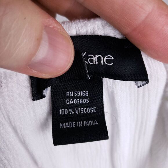 Karen Kane Boho Peasant Dress White Eyelet Lace Flowy Cottagecore Womens Small‎ - Picture 6 of 11